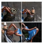 Resin Dancing Girl Incense Smoke Backflow Waterfall Fountain Burner Holder for Valentine’s Day - 图片 4